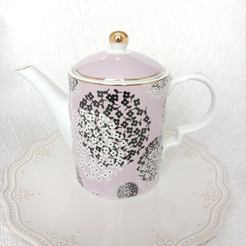 Grace Fine Ceramic Purple Floral Teapot